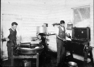 Dookie Agricultural College, butter making class - Shep...