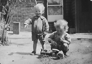 Children playing with toy train - Doncaster, VIC