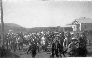 Evacuated prisoners of war entering Jerseyville before ...