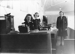 Office staff at Burch's offices, interior - Burch's Off...