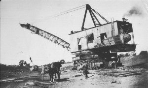 Steam shovel channelling out from Steven Weir. "It ran ...