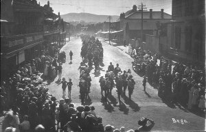 Empire Day procession in Church Street - Bega, NSW