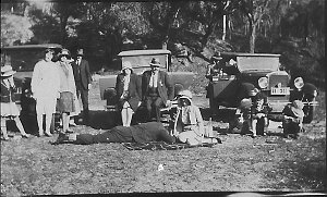 Easter Monday Picnic. Cars include Ford and Dodge - Pam...
