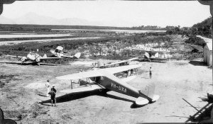 "A busy day at Cairns aerodrome. Fostar Shoes Lew Drago...