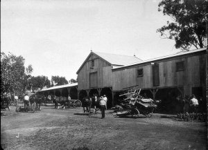 Dookie Agricultural College, machinery shed - Shepparto...