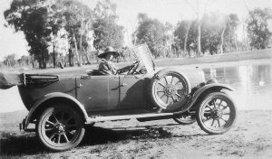 Woman in Fiat car - Temora, NSW