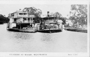 Paddle steamers "Ruby" and Tarella at Wharf - Wentworth...