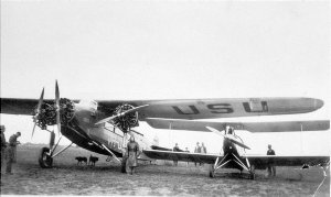 Kingsford Smith and his plane, Southern Cross, and Val ...