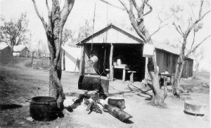 Camp and cooking facilities on "Toorale" - Bourke, NSW