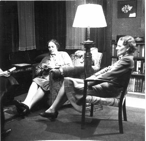 Eleanor May Turner and friend in lounge room - Mosman, ...
