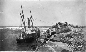SS Rosedale on rocks on Belligen Bar. Lost at sea later...