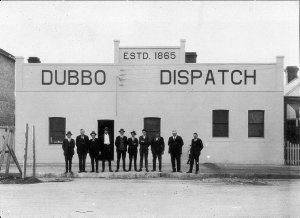 Staff outside newspaper office - Dubbo, NSW