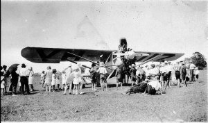 Aeroplane VH-UIZ at first aerodrome at Port Macquarie o...