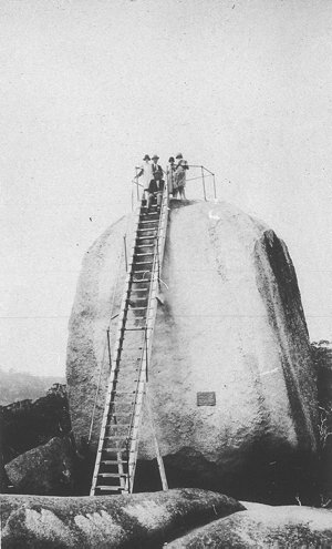 Sightseers on the "Monolith" - Mount Buffalo, VIC