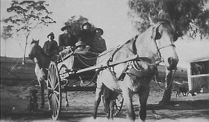 Off to school in Spring Cart - Muswellbrook, NSW