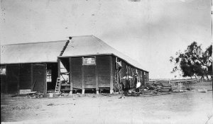 Shearing shed being enlarged - Mundiwa Station, Deniliq...