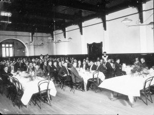 Formal dinner, dining room, Dookie Agricultural College...