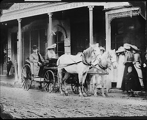 In Church Street, Bega, Cowdroy's clothing store in bac...