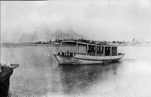 Cream boat on Hastings River - Port Macquarie, NSW