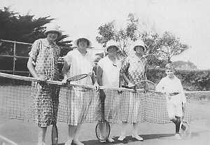 Tennis group at "Ocean Grove" house - Ocean Grove, VIC