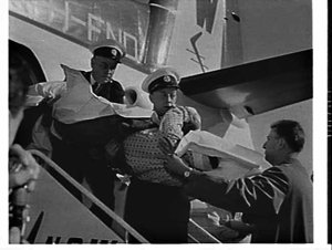Johnny O'Keefe arrives in Sydney on a Fokker Friendship...