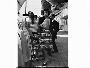 Departure of Greek ocean liner Patris, 1960