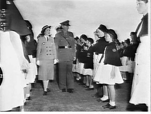 Inspection of St John Ambulance Brigade girls by Govern...