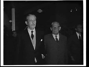 Visiting British Prime Minister, Harold McMillan, arriv...