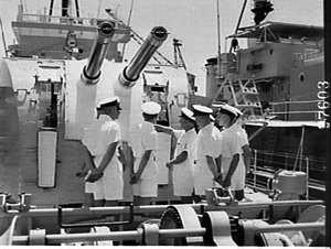 Naval cadets begin phase two of their training on board...