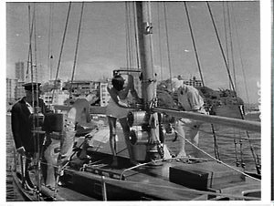 Preparations for the 1959 Sydney-Hobart Yacht Race