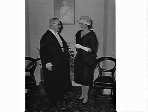 Miss Wagga Wagga 1960, Nola Jackson, with the Speaker o...