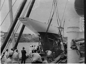 US racing yacht Vim unloaded from the tanker ship City ...