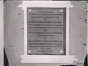 Tablet at Botany Bay to commemorate discovery of Austra...