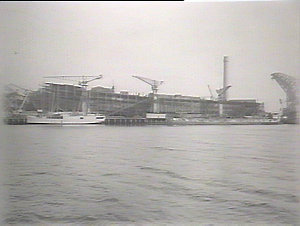 Cockatoo Dock showing ship construction