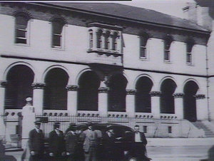 Officials outside Customs House, Newcastle
