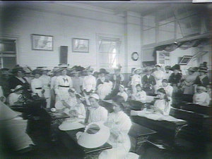 Millinery class, Dulwich Hill School