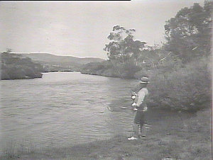 Trout fishing at Waste Point, Snowy River