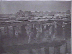 Piles sinkage, timber jetty, Jones Bay