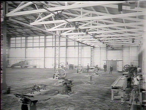 Interior of hangar, Richmond State Aerodrome