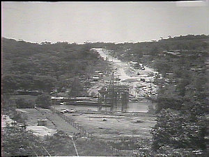 Site of Lane Cove Bridge from higher northern point