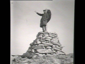 Mr Holman on the cairn on top of Kosciusko