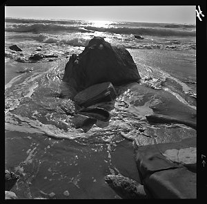 File 04: Rocks and surf, Newport, 1960s [1982] / photog...