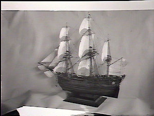 Model of sailing ship [Endeavour ?]