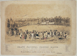 Grand national cricket match, played in the Outer Domai...