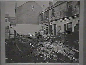 Rear of Sussex Street, after demolition of sheds