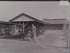 Bicycle shed at mine, Cessnock District