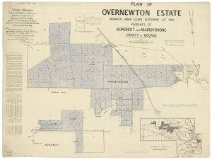 Plan of Overnewton estate acquired under Closer Settlem...