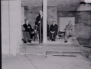Opening of block of flats at Redfern