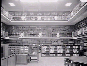 Interior of newly arranged Parliamentary Library