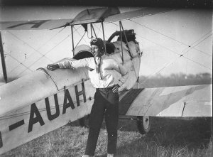 Goya Henry and his DH 60 Cirrus Moth, after winning the...